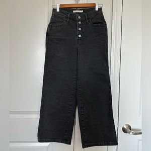 Levi’s mile high waist cropped wide leg jeans